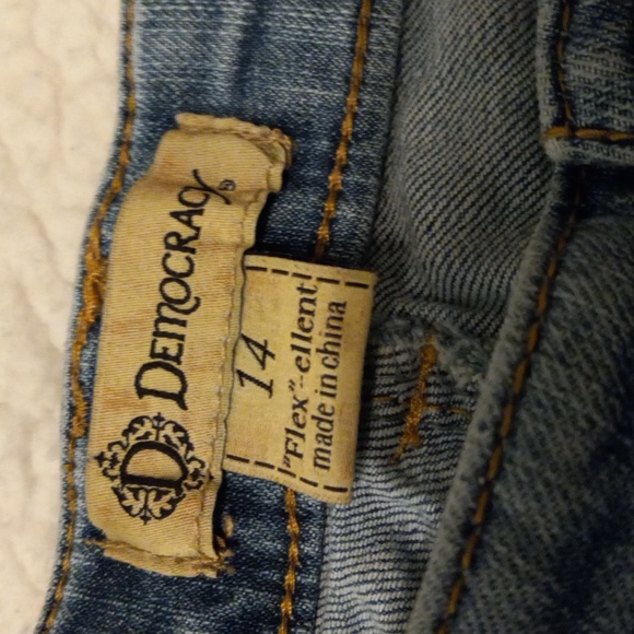 Democracy Flexellent Jeans Womens 14 Sequin Accent Factory Distressed - Picture 5 of 15